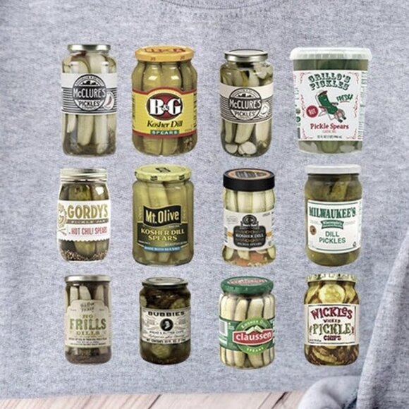 Retro Canned Pickles Sweatshirt, Pickle Lovers Hoodie Pickle Crewneck Sweatshirt - Picture 2 of 5